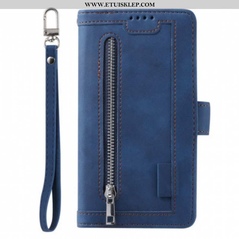 Etui Folio do Samsung Galaxy M12 / A12 Wzmocnione Kontury Kieszeń Zapinana Na Zamek